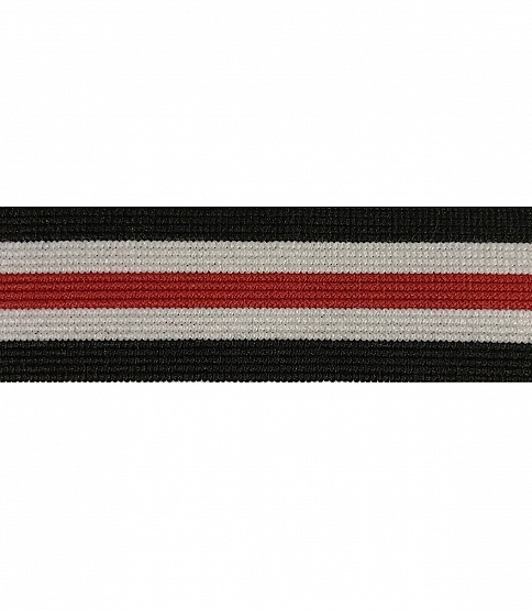 25mm Red & White Stripped Elastic